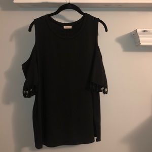 Black- “cold shoulder” top— size large